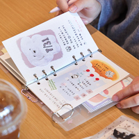 Carnet de planification A6 en PVC transparent imprimé Mr.Paper, design minimaliste, classeur rechargeable pour étudiants, cadeau pour la prise de notes quotidiennes