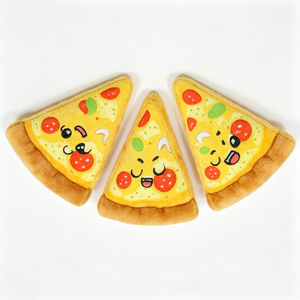Coussin en forme de tranchette de pizza pepperoni personnalisable, Peluche douce en forme de tranchette de pizza, Peluche de pizza de dessin animé, Ensemble de mini-peluches pizza - Product Image 2