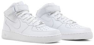รองเท้าบาสเก็ตบอลผู้ชายรุ่น Mid '07 Triple White หนังแท้ พื้นยาง สำหรับทุกฤดู สไตล์ลำลอง - Product Image 4