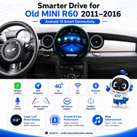 Autoradio Android 15 de 11,8 pouces pour MINI R60 2011-2016 avec CarPlay sans fil et GPS pour la version ancienne, système de navigation multimédia
