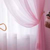 Cortinas Personalizadas al por Mayor de Color Sólido Semicransparentes de Gasa Adecuadas para Sala de Estar, Dormitorio y Balcón