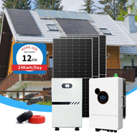 Système d'énergie solaire autonome 6kW avec onduleur et panneaux, 5kW 10kW pour entreprises, batterie pour systèmes solaires domestiques complets
