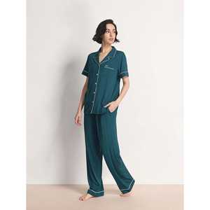 Pijamas de Verano de Algodón para Mujer, Conjunto de Pijamas de Bambú para Mujer, Ropa de Dormir de Micro Modal, Ropa de Casa Tejida, Venta al Por Mayor Personalizada - Product Image 1