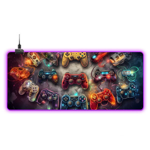 Tapis <span class=keywords><strong>de</strong></span> Souris Gaming Motif Manette <span class=keywords><strong>de</strong></span> Jeu, Grand Tapis <span class=keywords><strong>de</strong></span> Souris Gamer, Tapis <span class=keywords><strong>de</strong></span> Clavier pour <span class=keywords><strong>Ordinateur</strong></span> Portable et <span class=keywords><strong>Bureau</strong></span>, Tapis <span class=keywords><strong>de</strong></span> Table Antidérapant en Caoutchouc pour la Maison - Product Image 3