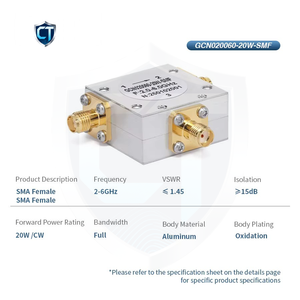 Circolatore <span class=keywords><strong>RF</strong></span> CT con Isolamento di 15dB, Potenza 20 Watt, Connettore Femmina SMA, Larghezza di Banda da 2GHz a 6GHz - Product Image 2