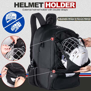 Sac de lacrosse multifonctionnel de grande capacité, sac à dos de sport imperméable pour l'extérieur, sac en polyester pour le hockey sur glace, le baseball - Product Image 4