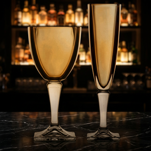 <b>Crystal</b> Coast Elegant Gold Rimmed Modern Hand Blown Wine <b>Glasses</b> 500ml Dishwasher Safe for Wedding 6-10 Pack - Product Image 3