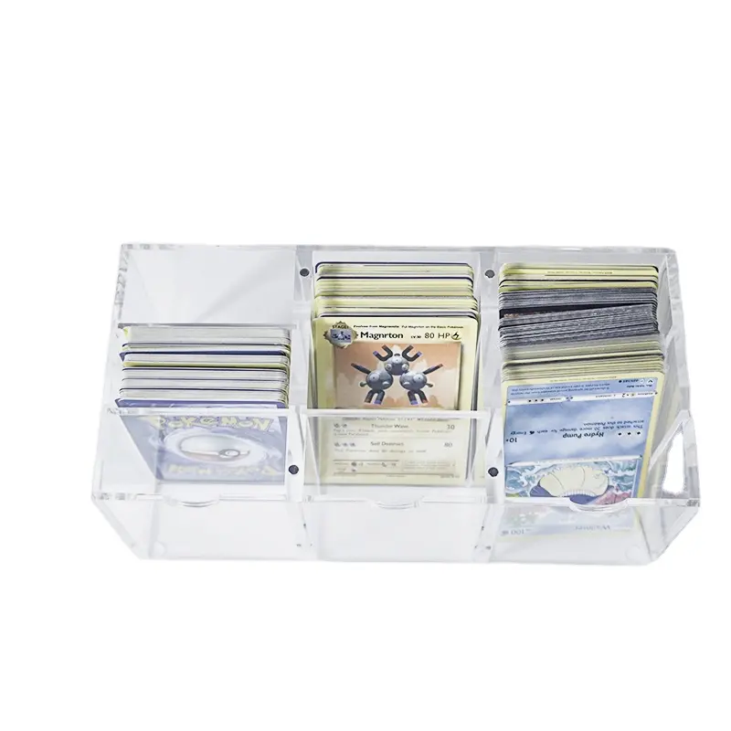 Coleccionistas de acrílico personalizado TCG Card Estuche protector Cierre Trading Cards Caja de almacenamiento