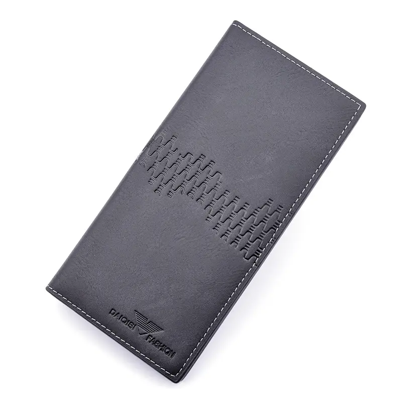 New Men's Wallet Men's Long Three-Fold Vertical Style Fashion Casual Open Soft Wallet Multi-Card Large-Capacity Wallet