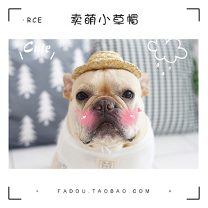<b>Straw</b> <b>Hat</b> For Pets Adjustable Size Character Style Dog Cat Photo Prop - Product Image 5