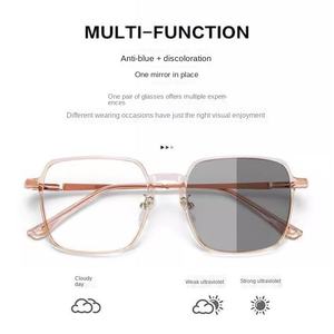 משקפי קוצר ראייה קלים משקל פאנק סִגְנוֹן לנשים, משנים צבע, מגנים מפני קרינת UV, חכמים ורגישים לאור - Product Image 4