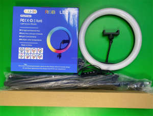 Anneau lumineux LED RGB de 12 pouces avec trépied et support de téléphone pour TikTok, YouTube, séance <span class=keywords><strong>photo</strong></span>, vidéo en direct, maquillage - Product Image 2