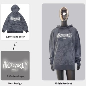 Sweats à capuche en coton ample de haute qualité conception personnalisée sweats à capuche surdimensionnés lourds sweats à capuche européens et américains pour hommes - Product Image 6