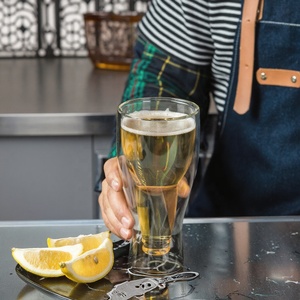 Tazas de <span class=keywords><strong>pub</strong></span> con aislamiento de doble pared, diseño al revés, capacidad para una botella de cerveza completa, cristalería, vasos de cerveza - Product Image 6