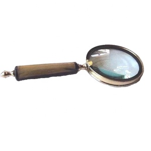 Lupa con mango de cuerno hecho a mano, acabado en níquel, regalos para hombres, lupa con accesorios de latón, lupa para leer periódicos - Product Image 1