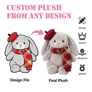 دمى محشوة مخصصة الأكثر مبيعًا، اصنع شخصيتك الخاصة، حيوانات محشوة لطيفة قابلة للتخصيص، لعبة حيوانات قطنية مخصصة - Product Image 1