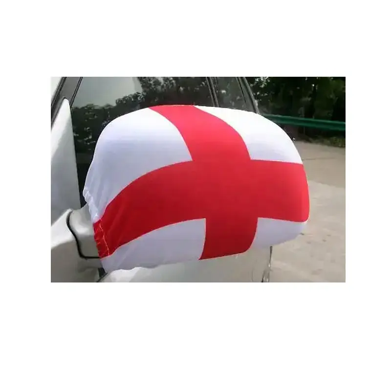 Yeni popüler fiyat 28*30CM beyaz kırmızı renkli dijital baskı İngiltere araba dikiz aynası kapak bayrağı