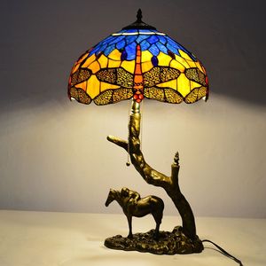 TFT-S01 Lampe De Table tiffany Bronze 16 Inch <strong>Stained</strong> <strong>Glass</strong> <strong>Lamp</strong> <strong>Shade</strong> 2x E27 - Product Image 3