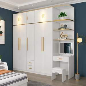 Armoire <span class=keywords><strong>coulissante</strong></span> de luxe moderne pour chambre à coucher, rangement de vêtements, armoire en MDF, armoires en bois, design simple, <span class=keywords><strong>placard</strong></span> moderne - Product Image 4