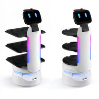Robot de livraison de nourriture intelligent pour serveurs, écran publicitaire de 21 pouces, charge utile totale de 30 kg, robot de livraison pour hall d'hôtel et réception