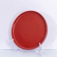 Service de table classique de luxe en céramique simple, 4 pièces, en grès émaillé rouge, résistant à la chaleur, compatible lave-vaisselle, four et micro-ondes
