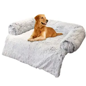 Selimut Penutup Kandang Anjing Mewah, Dapat Dicuci dan Dilepas Penggunaan Ganda Sofa Hewan Peliharaan Berbulu Mewah Grosir Tempat Tidur Anjing Menenangkan