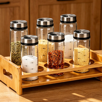 Pot à épices en verre borosilicate transparent multi-tailles 200ml 300ml 500ml, anti-humidité, pour la maison