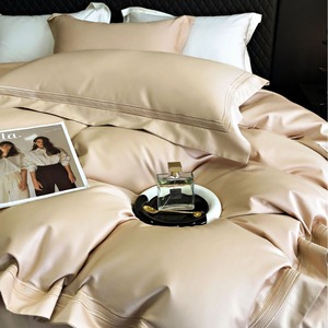 Egyptian Long Staple Cotton Four Piece <b>Bedding</b> <b>Set</b> 100 Pure Cotton Embroidered Luxury Hotel Style Solid Color Breathable Four - Product Image 3