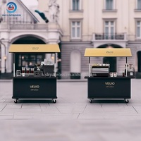 Chariot de vente mobile Skyacross en acier, 4 roues, design moderne, pour café, bubble tea et desserts