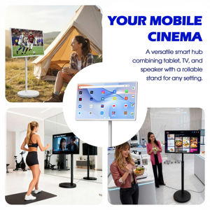 Televisor Inteligente HD de 32 Pulgadas <span class=keywords><strong>para</strong></span> Interiores, Compatible con Animación, Transmisión en Vivo, Rotación Inteligente, Soporte Ajustable en Altura, Pantalla Táctil con Batería, USB - Product Image 1