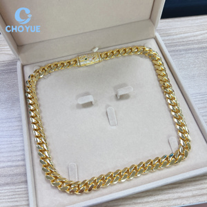 Cadena cubana de eslabones Miami de 14 mm de plata de ley 925 con diamantes de moissanita VVS, estilo hip hop, joyería lisa - Product Image 1
