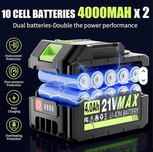 Soplador Industrial de Alta Potencia Inalámbrico Recargable Portátil con 2 Baterías y 1 Cargador para Uso en Automóviles y Eliminación de Polvo BV-1 - Product Image 2