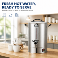 Chauffe-eau commercial en acier inoxydable 16L, durable et économe en énergie, distributeur d'eau chaude pour cantine scolaire et usine