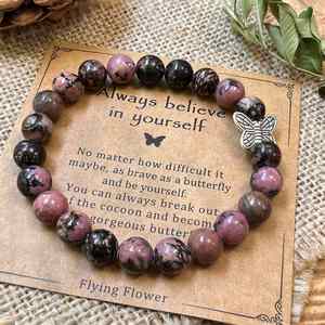 Pulsera de Piedra Natural con Cuentas de Vidrio Coloridas, Vibraciones Positivas, Joyería Personalizada, Tarjeta de Joyería Personalizada, Gerente de Cuentas Dedicado - Product Image 5