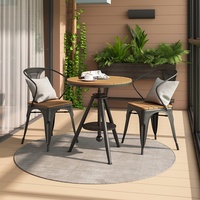 Table et chaises de café d'extérieur modernes et simples, résistantes au soleil, avec structure en métal, design blanc, pour la restauration et les cafés