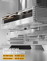 Penyangga Kartu Grafis upHere GL7 ARGB Zinc Alloy Slide Rail Design Anti Sag Adjustable, Mendukung RTX 5090, Penyangga GPU Anti Sag untuk Casing PC