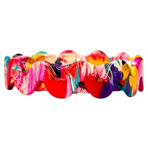 Ensemble de bracelets en laque faits main de qualité supérieure Sugar Rush Swirls, design torsadé inspiré des bonbons, bijoux ethniques colorés et tendance pour femmes - Product Image 1