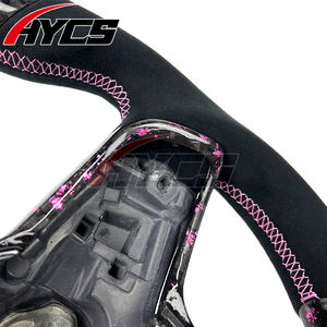 Volant personnalisé en fibre de carbone forgée rose de haute qualité pour Volkswagen VW <span class=keywords><strong>Golf</strong></span> <span class=keywords><strong>7</strong></span> <span class=keywords><strong>R</strong></span> Golf7 Mk7 7R GTI <span class=keywords><strong>TSI</strong></span> DSG Sporty - Product Image 5
