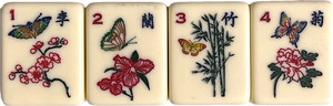 Jeu de Mahjong en plastique Série Papillon pour 4 joueurs avec pieds pliants en métal |   pour les enfants |   Précommandez dès maintenant |   Expédition en août - Product Image 3