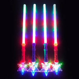 Christmas Kids Gifts Colorful Music Snowflake <strong>Star</strong> Shape LED <strong>Light</strong> Saber Sword <strong>Light</strong> <strong>up</strong> LED Lightsaber Toy - Product Image 2