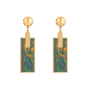 Thời trang nhiều màu hình học hình chữ nhật Acrylic đất sét Mặt dây chuyền Stud dangle Bông tai cho phụ nữ - Product Image 4