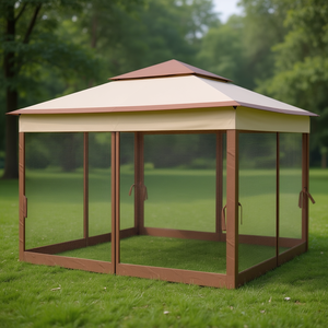 Gazebo Pieghevole Pop-Up con Telaio in Alluminio e Chiusura a Laccio per Feste all'Aperto - Product Image 2