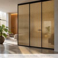 Panneau de verre tissé laminé trempé sur mesure, sécurité, intimité, diffusion de la lumière décorative pour cloison intérieure