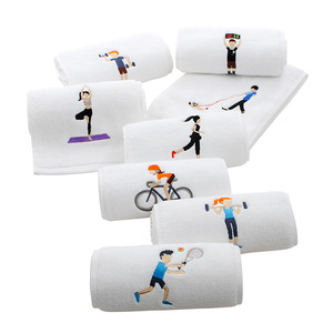 Serviette de sport 20x110cm en coton pur, séchage rapide, pour fitness, course à pied, marathon, impression numérique, absorbante, anti-transpiration - Product Image 2