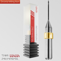Fresas de Zirconia para Laboratorio Dental 4mm/6mm, Fresa de Carburo Premium para Fresado en Seco CAD CAM Dental, Herramienta para Corte de Bloques de Zirconia