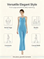 Combinaison de yoga une pièce sans coutures pour femme, sexy avec découpe au dos, pour Pilates, contrôle du ventre, lifting des hanches, yoga aérien et fitness