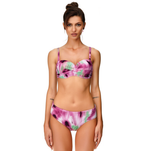 Costume da bagno intero HDJ Plus Size con controllo pancia, modello aderente, scollo all'americana, stampa, SQ66007 - Product Image 2