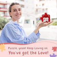 Handgemaakte gehaakte puzzelstukjes, emotionele gebreide positieve puzzels, schattige romantische cadeaus voor vriendin, vrouw, Valentijnsdag