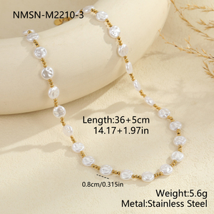 <span class=keywords><strong>Collier</strong></span> élégant pour soirée, perles baroques, <span class=keywords><strong>collier</strong></span> <span class=keywords><strong>ras</strong></span> du <span class=keywords><strong>cou</strong></span> en forme <span class=keywords><strong>de</strong></span> cœur, plaqué or, acier inoxydable, bijoux pour mariage - Product Image 5