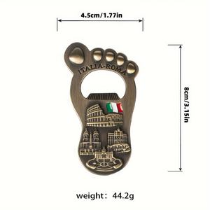 맞춤형 로마 이탈리아지도 모양의 아연 합금 병따개 다기능 냉장고 자석 맥주 애호가를위한 독특한 선물 - Product Image 3